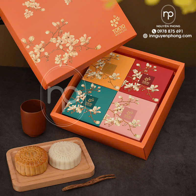                                              Mẫu hộp đựng bánh trung thu từ giấy Ivory 